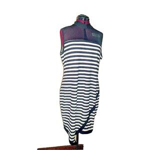 Curve Revolution Women’s Dress Size 2X Black White High Neck Asymmetrical Hem